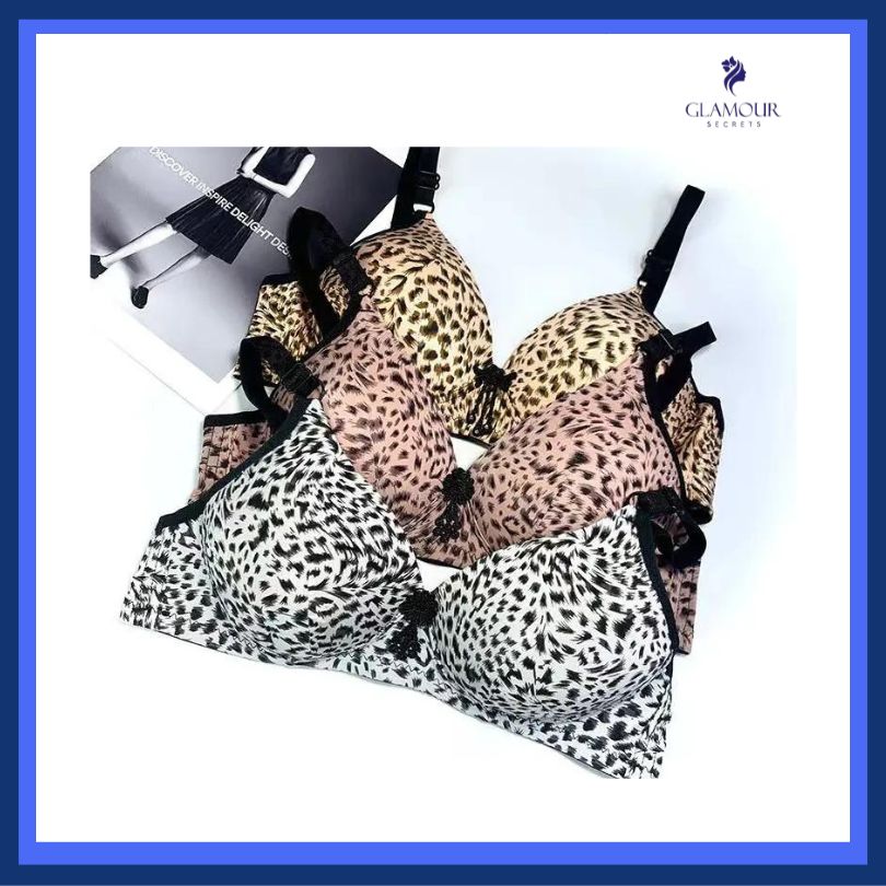 cheeta print thin padded bra