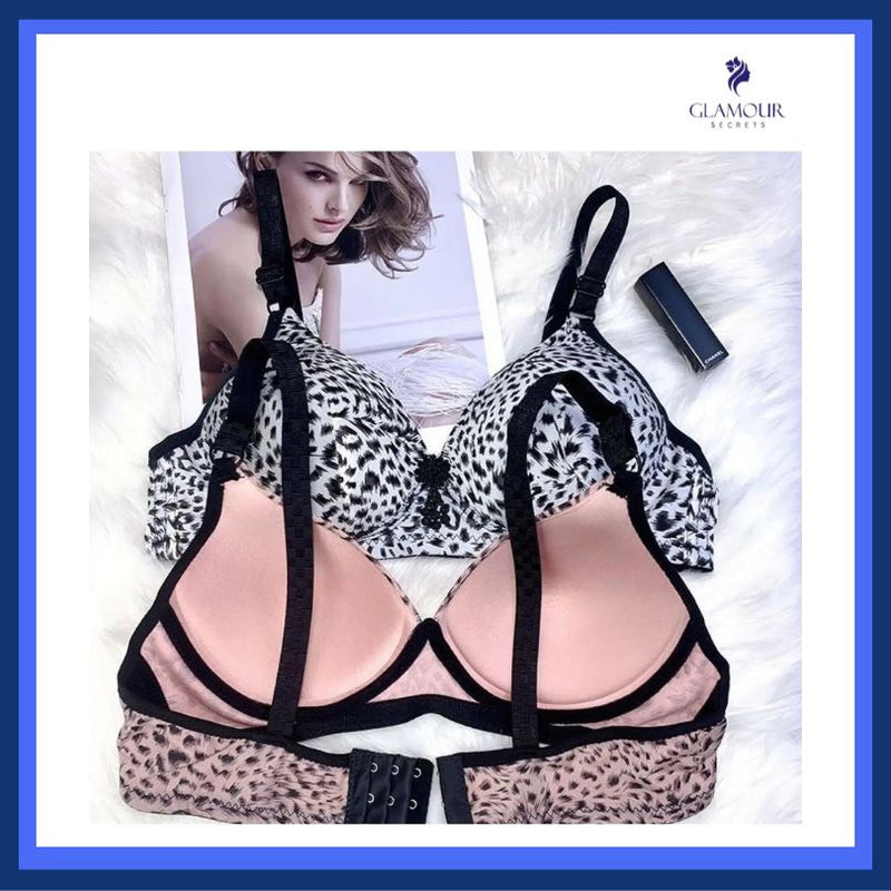 cheeta print thin padded bra