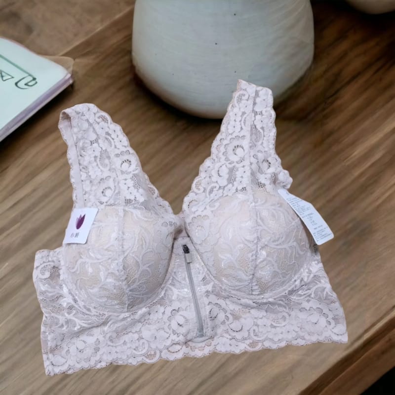 Front Zip padded lace bra