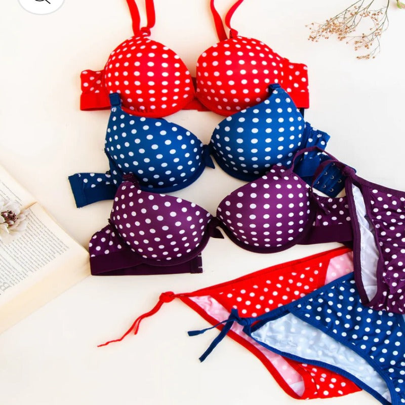 dotted bra panty set