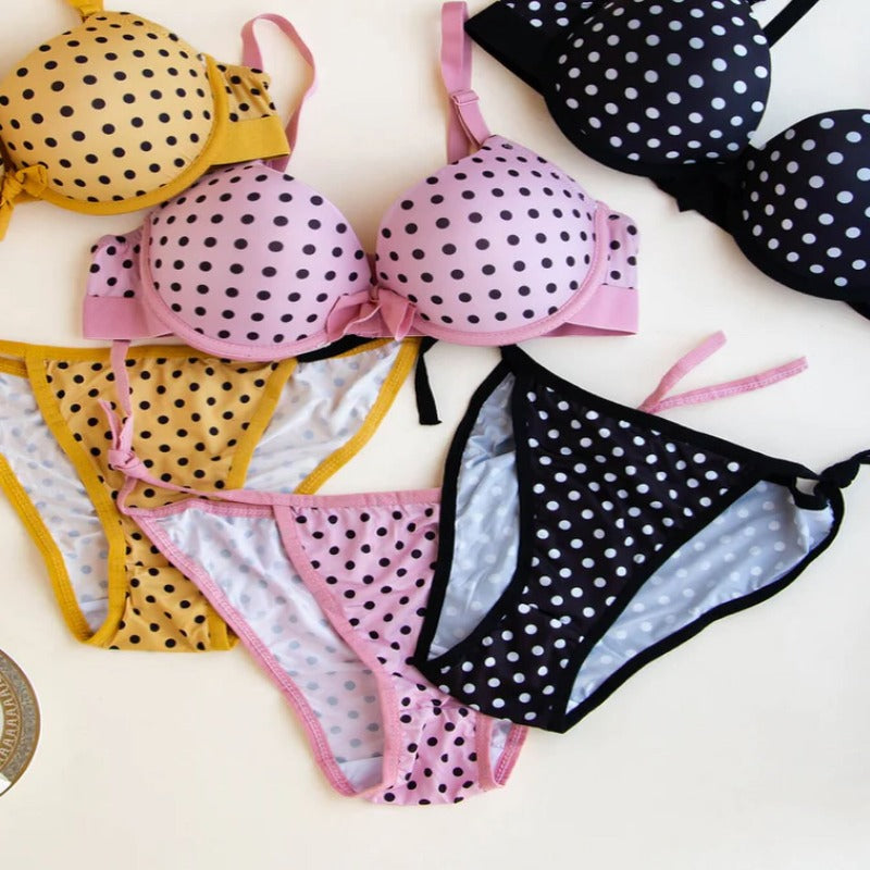 Polka Dotted Bra Panty Set