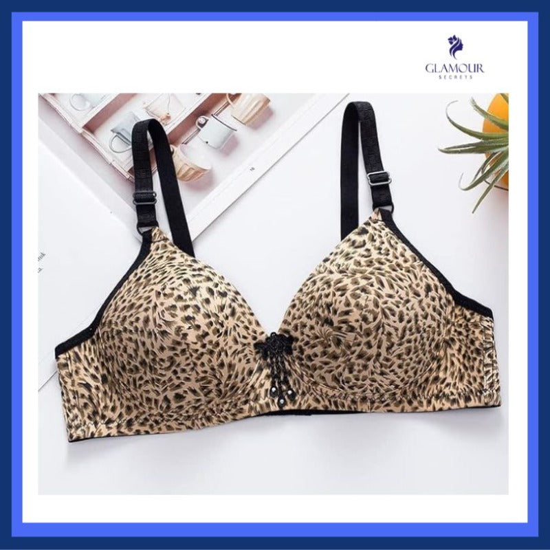 cheeta print thin padded bra