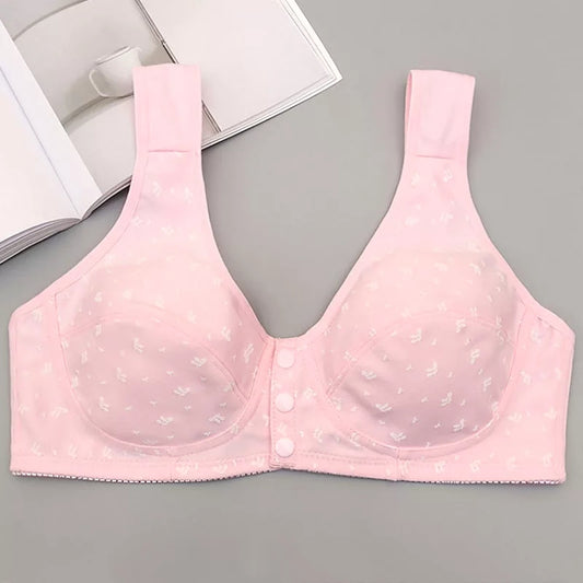 Front Open Button Cotton Bra