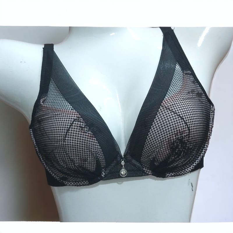 Non padded Net Wired Lace Bra