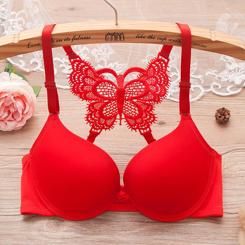 Butterfly red  bra