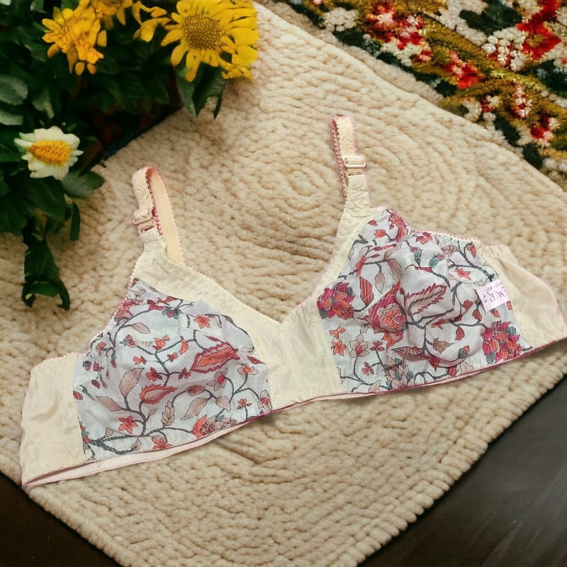 skin printed cotton bra