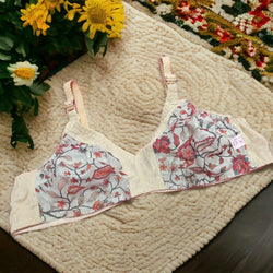 skin printed cotton bra